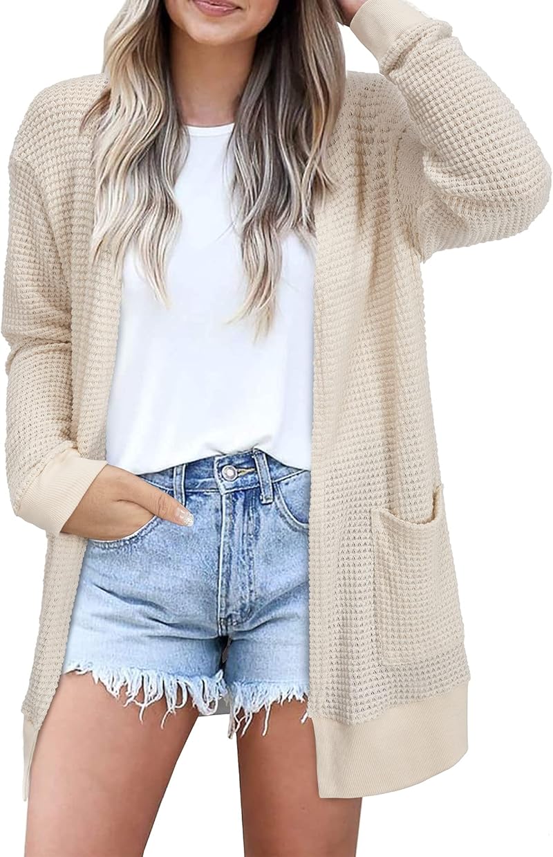 STYLEWORD Lightweight Apricot Cardigan Sweater